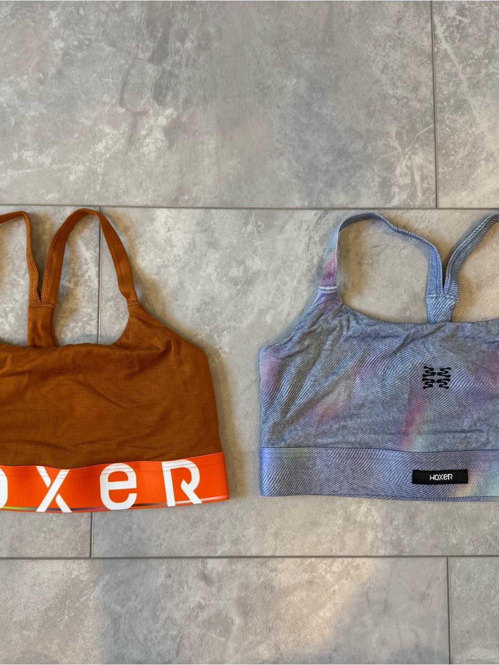 Woxer Brown & Multicolor Tie-Dye Sports Bras